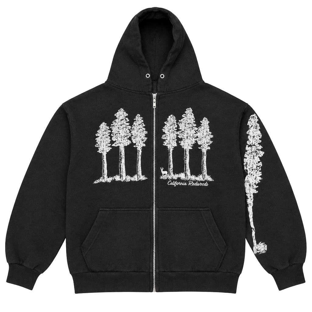 Authentic Life Apparel California Redwoods Size Medium Zip Hoodie 1
