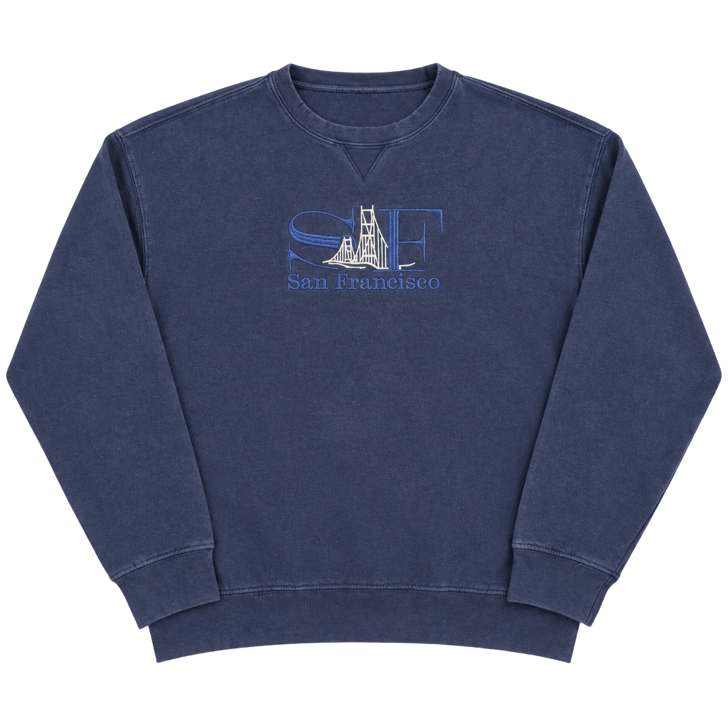 Spring Mountain San Francisco Sweatshirt Size XXL Blue Embroidered Vintage 1