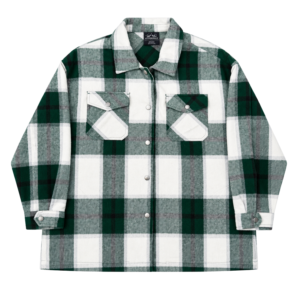 HFX Plaid Shirt Jacket Size XXL Green White Flannel Button Down 1