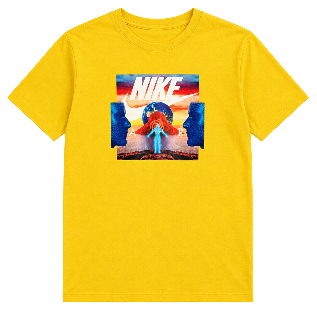 Nike Sportswear Graphic T-Shirt Size M Yellow Sci-Fi Art 003-160 1