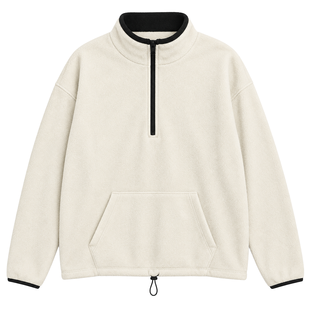 Bobbie Brooks Fleece Pullover Size 2X White 1/4 Zip Plus Size 003-173 1