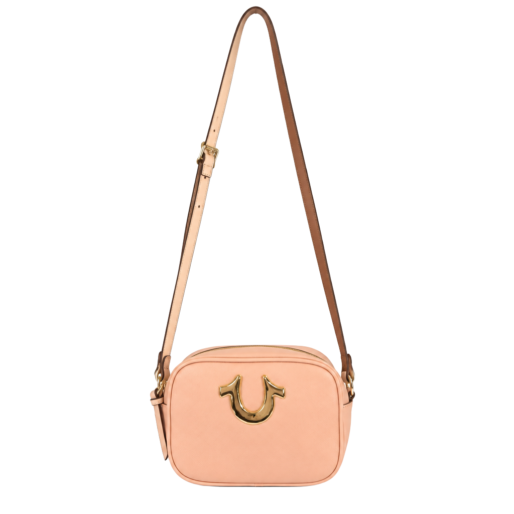 True Religion Pink Horseshoe Crossbody Purse 1