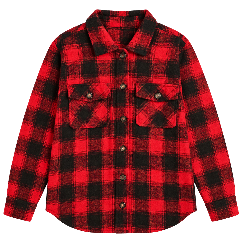 Time and Tru Flannel Shacket Size XXXL (22) Red Black Plaid Buffalo 003-172 1