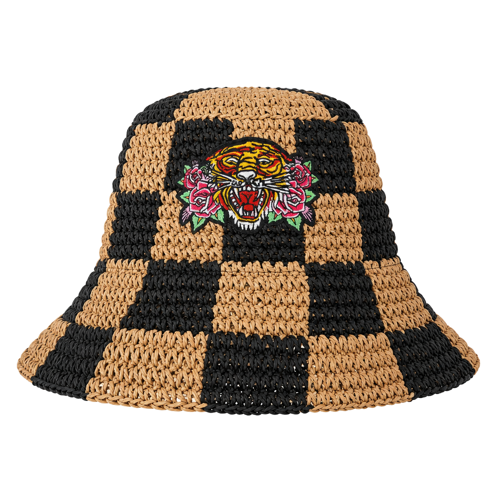 Ed Hardy Checkered Tiger Bucket Hat New With Tags 1