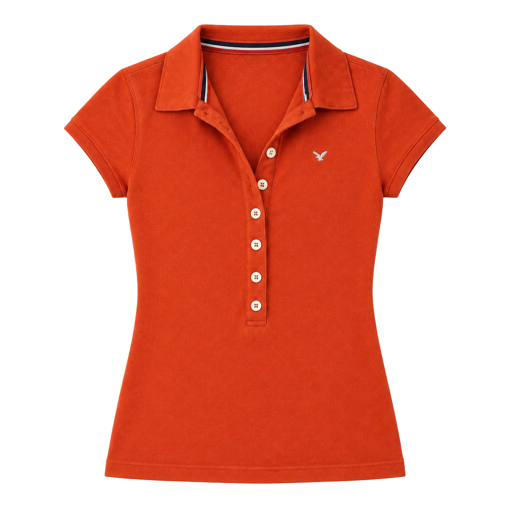 American Eagle Polo Shirt Orange Short Sleeve 1