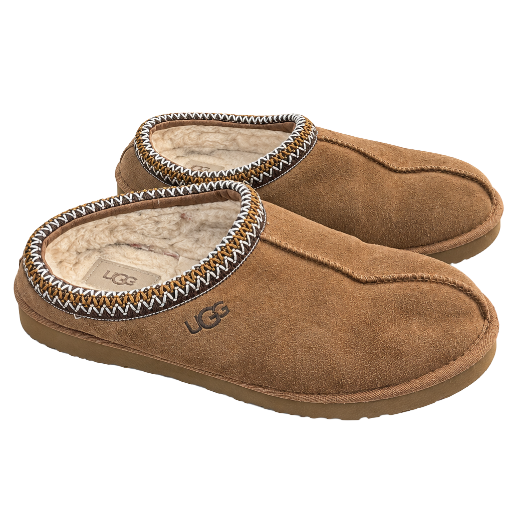 UGG Tasman Slipper Chestnut Brown Suede Embroidery 1