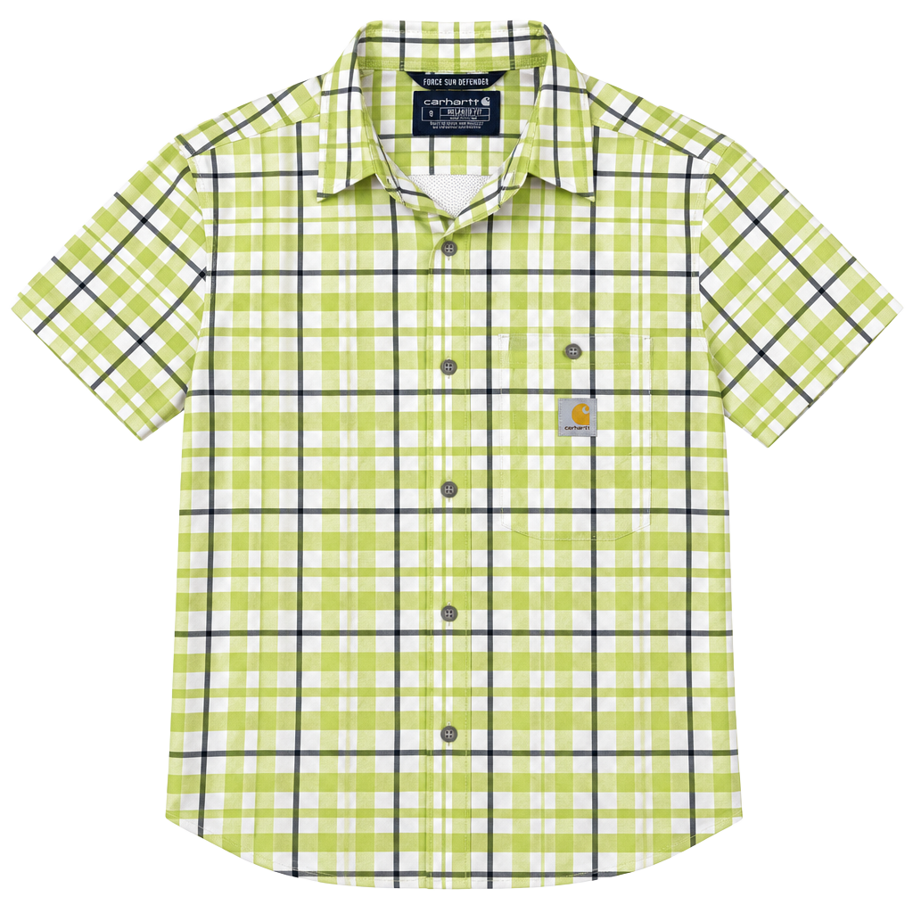 New Carhartt Force Sun Defender Short-Sleeve Plaid Shirt Size S 1