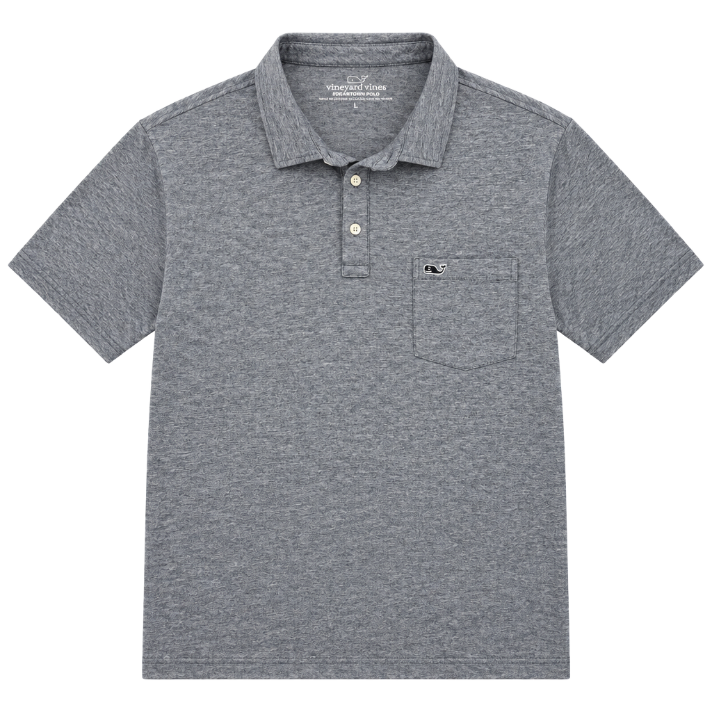 Vineyard Vines Edgartown Polo Size L Blue Heather Pocket 1