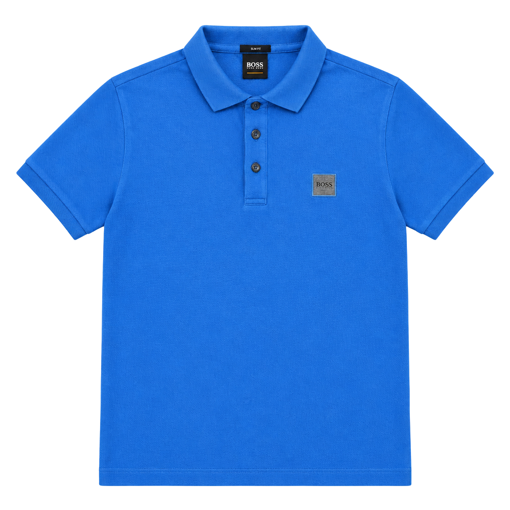 Men’s Boss Hugo Boss Polo Shirt Size M Slim Fit Blue Logo Patch 1