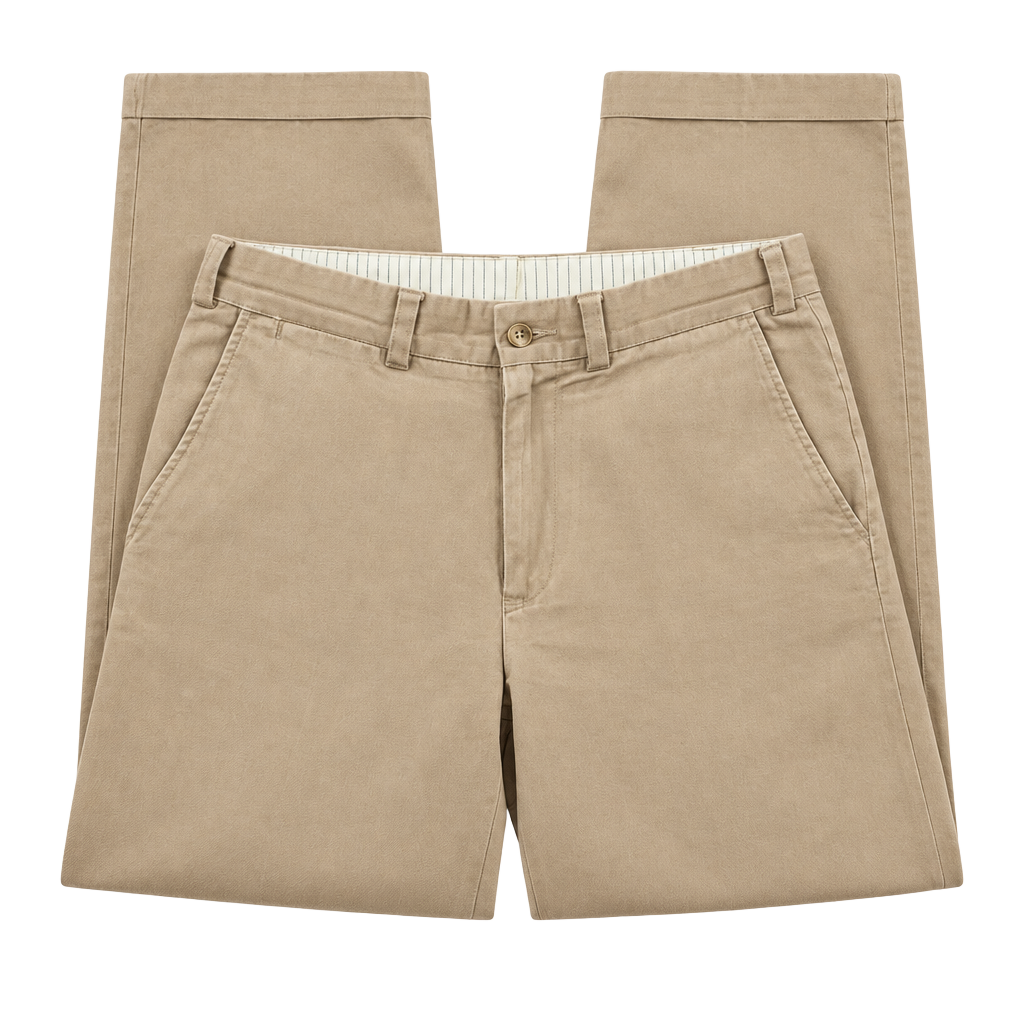 Bills Khakis Pants Size 32 Brown Cotton Pleated Cuffed Chinos 1