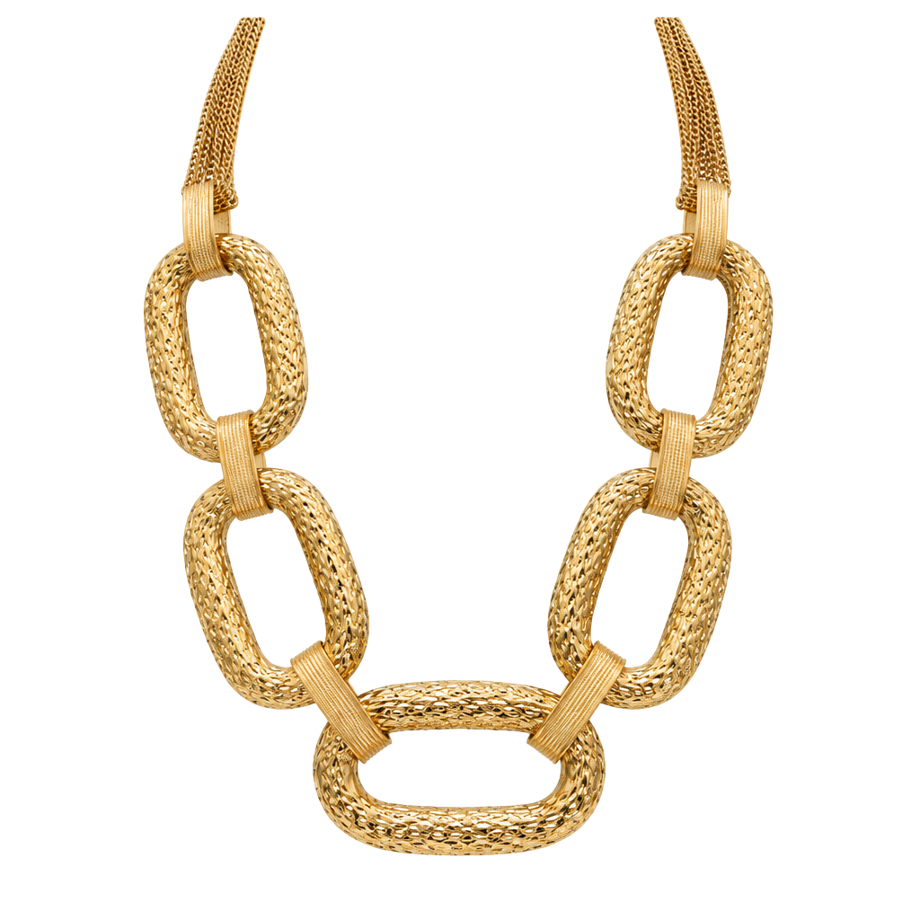 Aldo Vintage 1990s Copper Link Statement Necklace 1