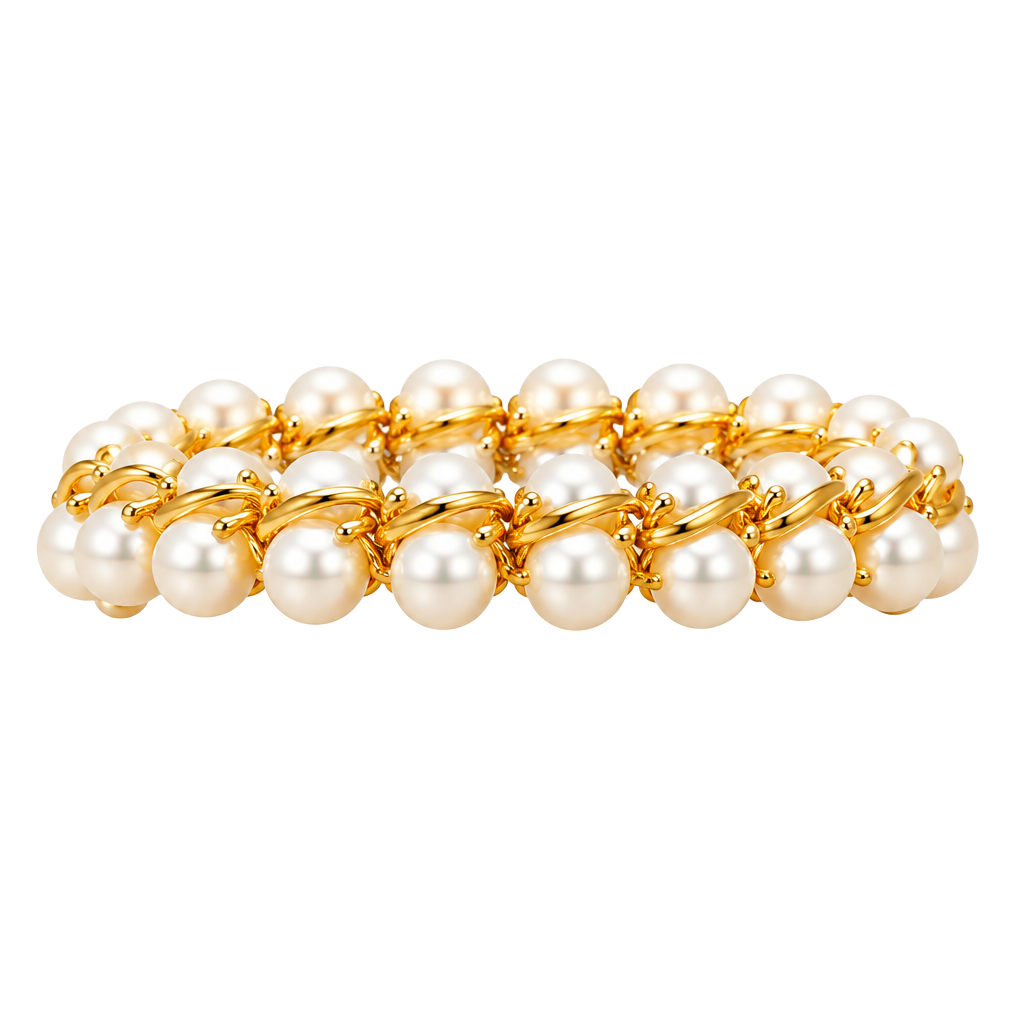 Napier Vintage Gold-Tone Faux Pearl Multi-Strand Bracelet 1