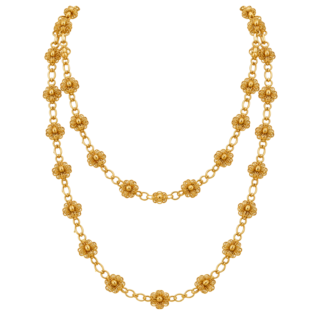 RARE! Antique Victorian Filigree Cage Sautoir Necklace Gold Tone Wire Ball Chain 1