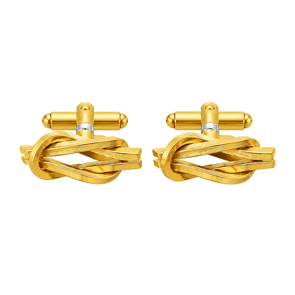 Vintage 1960s Gold Tone Knot Cufflinks 1