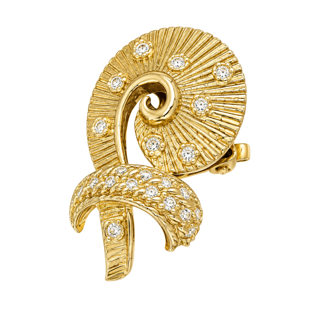 Marvoux Vintage Gold Tone Swirl Clip On Earrings 1