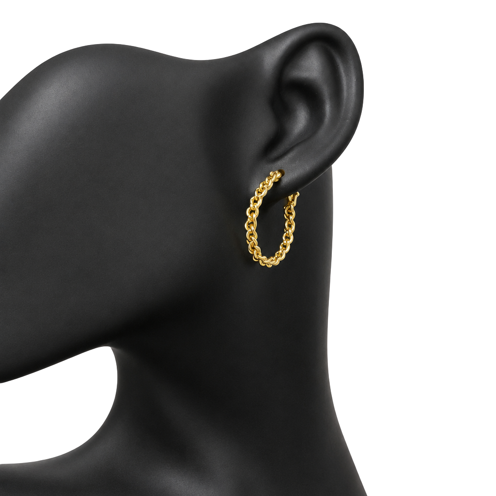 Vintage 90s 925 Sterling Silver Vermeil Gold Tone Rope Twist Hoop Earrings 1