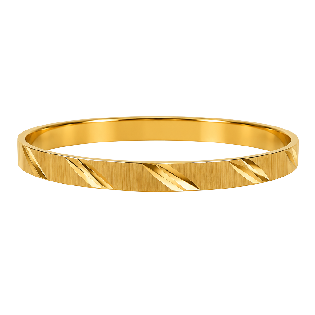Monet Bangle Bracelet Gold Tone Etched Brushed Finish 1
