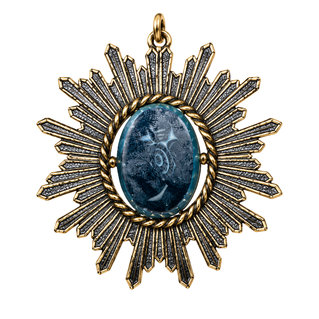 Upcycled Swank Vintage 1930s Art Deco Sunburst Pendant Necklace Gold Tone 1