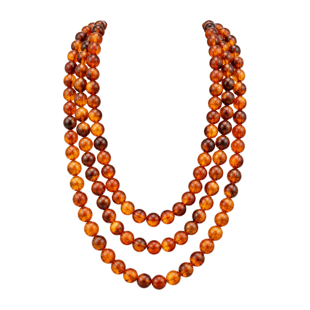 Vintage 1970s Baltic Amber Beaded Rope Necklace Opera Length 1