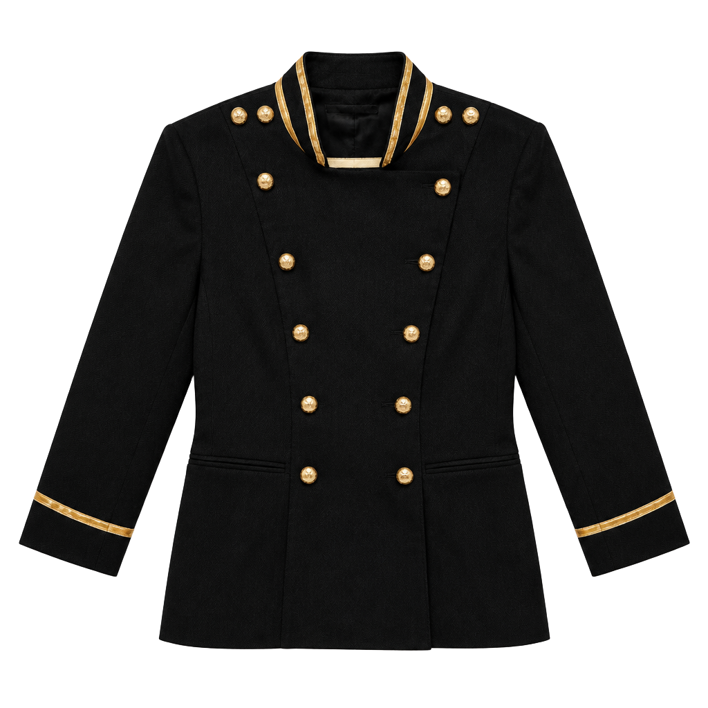 RARE! Vintage 1990s Comme Ca Des Halles Military Blazer Size 38 Black 1