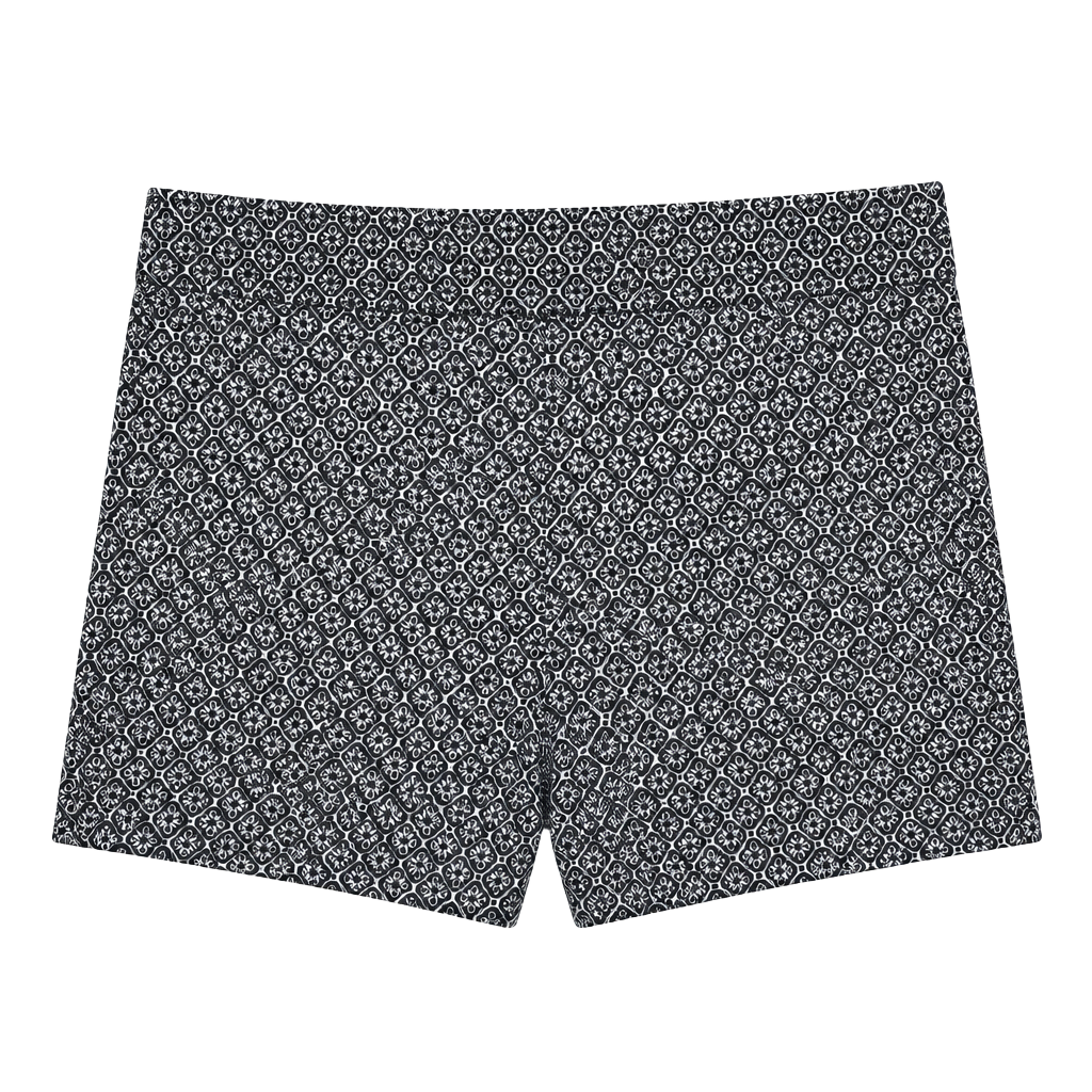 Dalia Collection Shorts Size 6 Black White Geometric Print Cotton Spandex 1