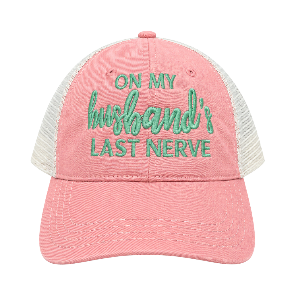 Richardson 111 Trucker Hat Small Pink On My Husband's Last Nerve 1