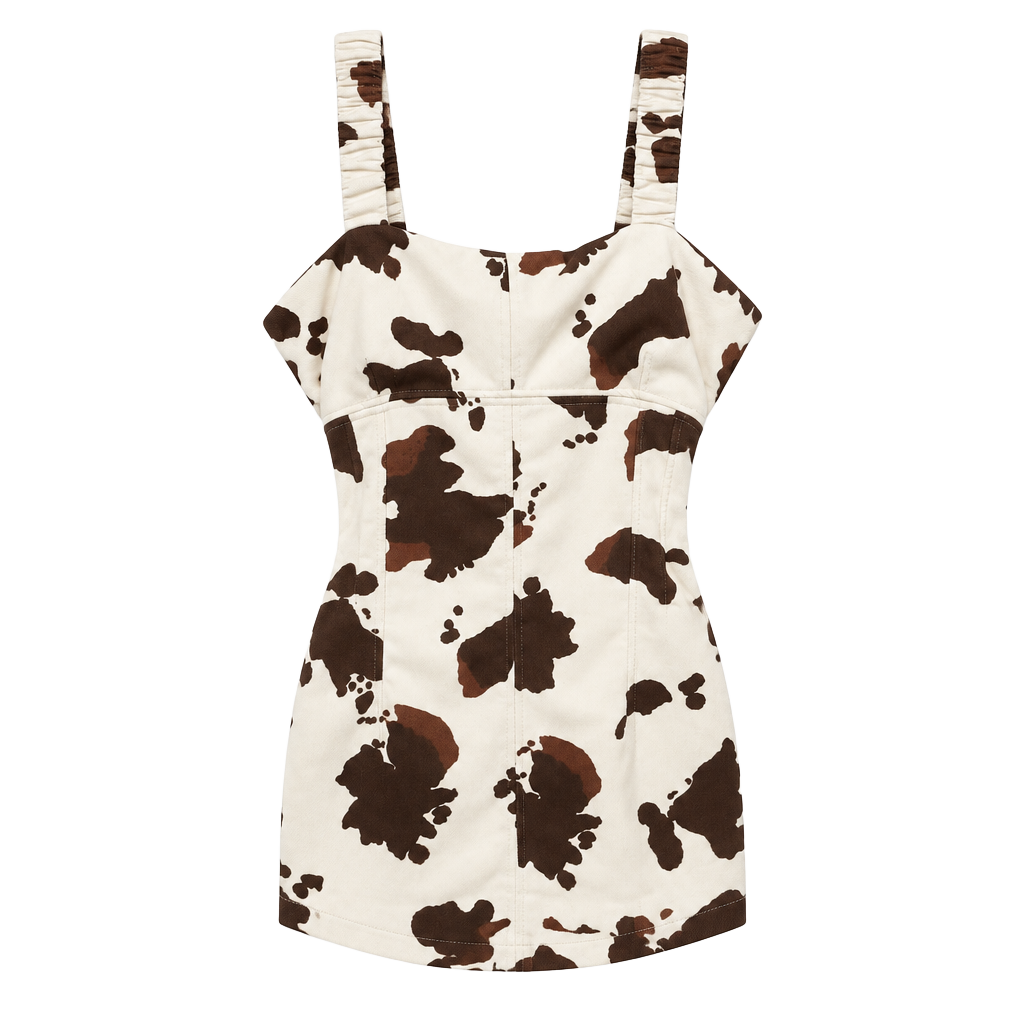 Bae Vely Cow Print Romper Size L Brown White Sleeveless 1
