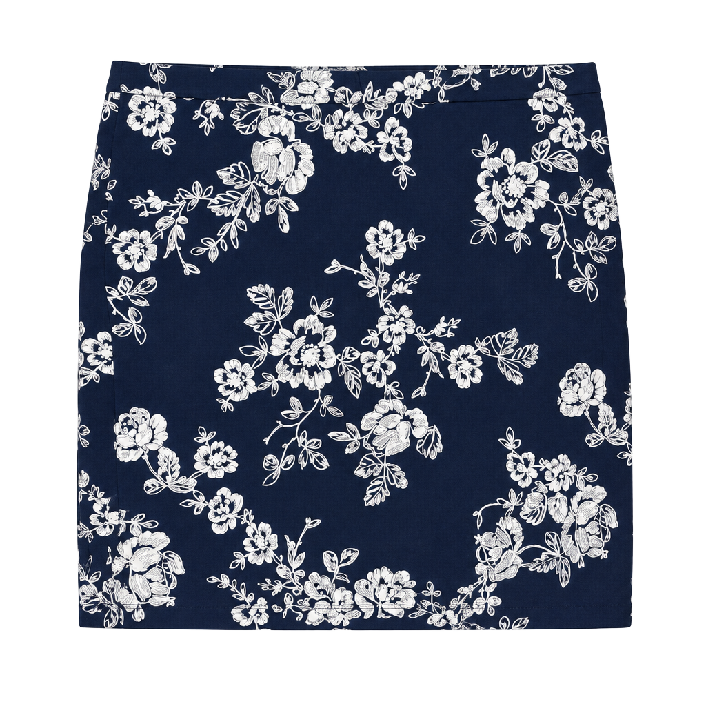 Talbots Skirt Size 14 Navy White Floral Print 1