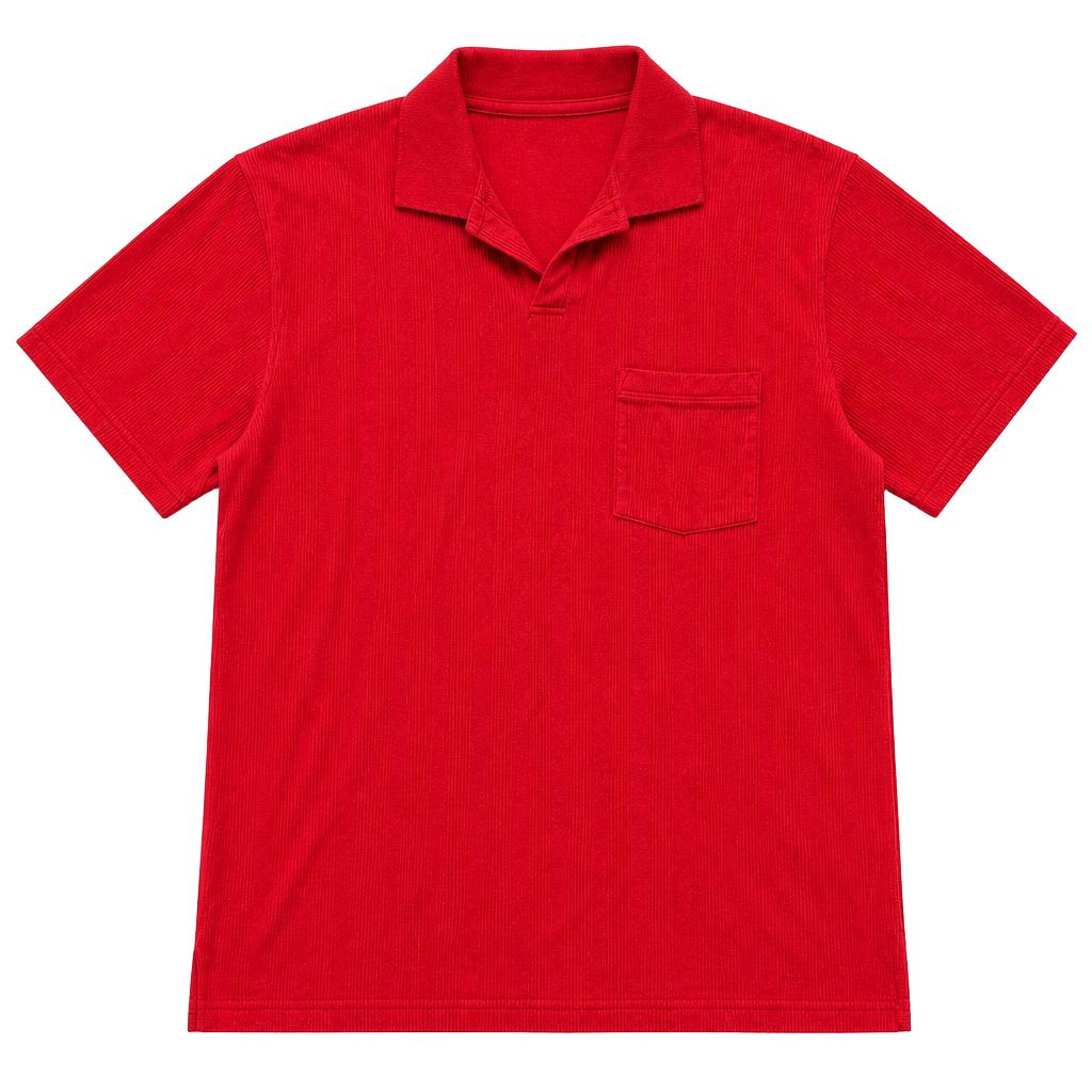 UNI Chest Pocket Red Polo 1