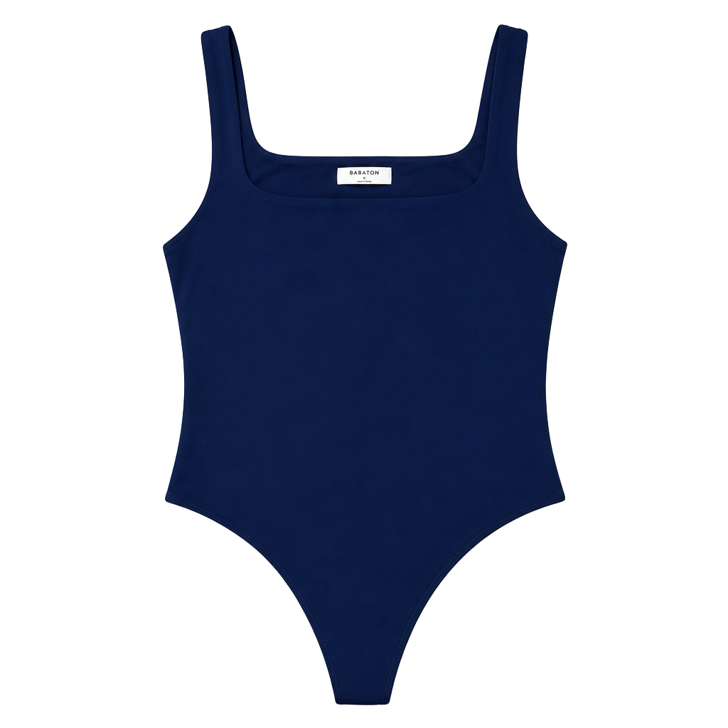 Babaton Contour Squareneck Bodysuit Navy Blue Size L 1