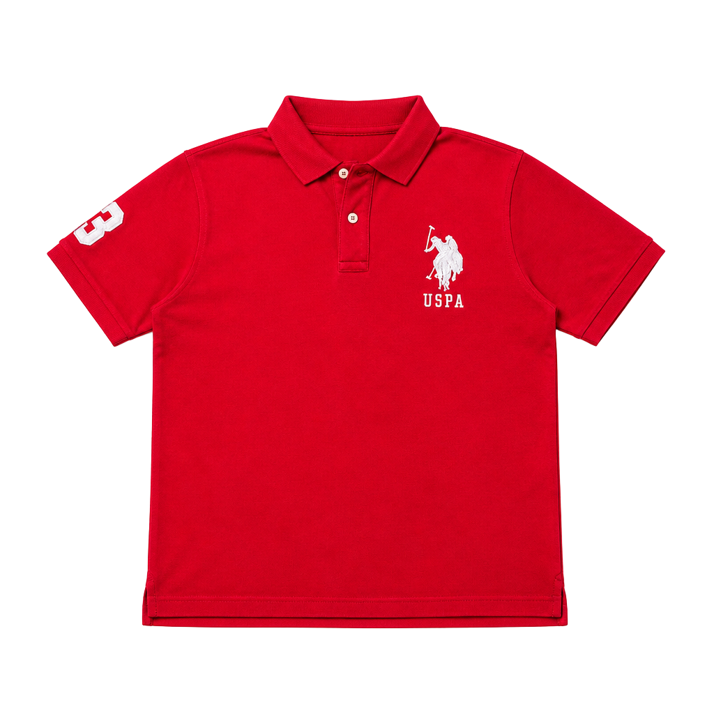 U.S. Polo Assn. Polo Shirt Size L Red Embroidered Logo Short Sleeve 1
