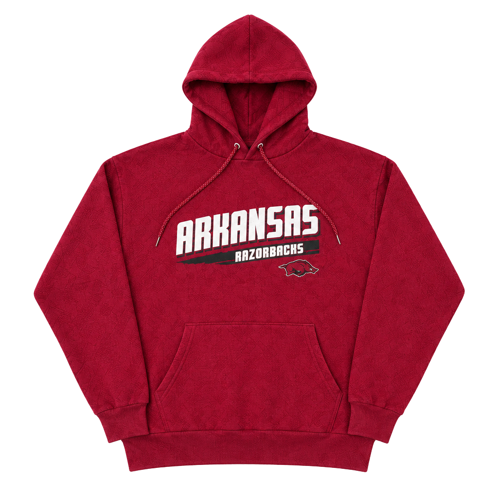 Vintage Arkansas Razorbacks Hoodie XL Hanes NCAA Football Pullover Red 1