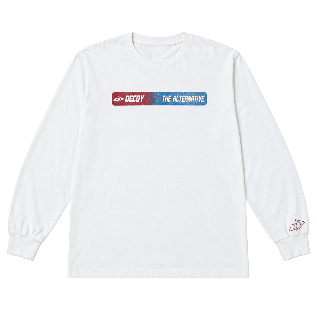 Vintage DECOY The Alternative Long Sleeve Shirt White Graphic Y2K 90s Streetwear 1