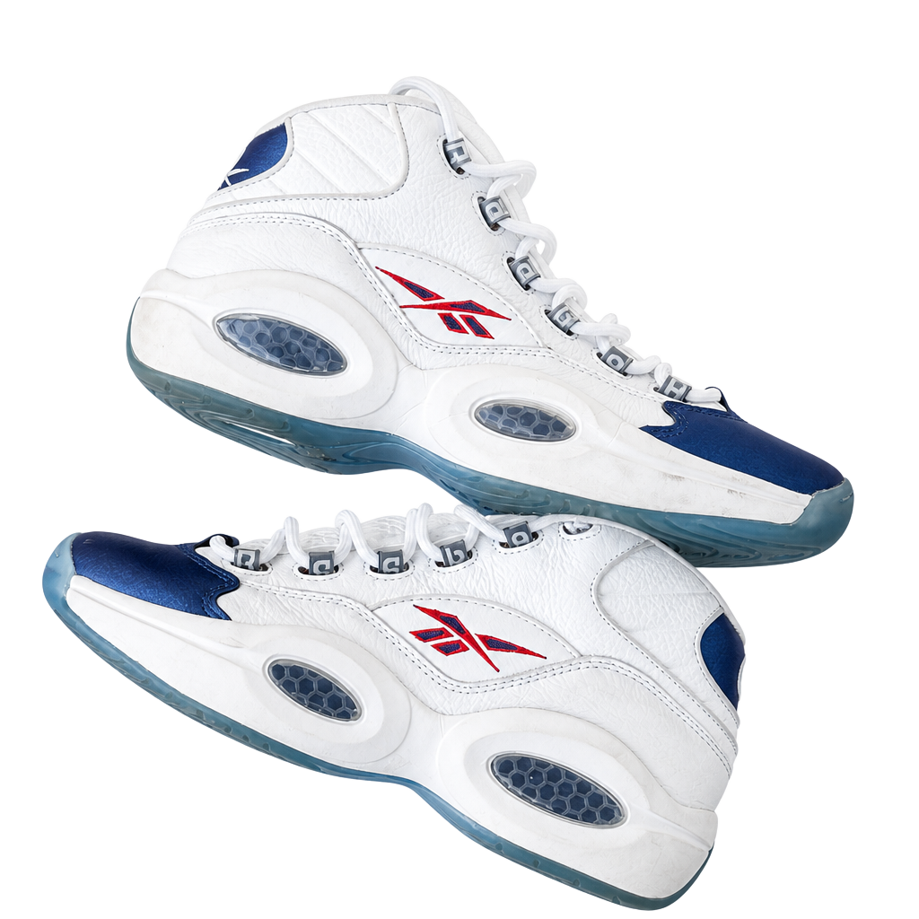 Reebok Question Mid Blue Toe Pearlized Basketball Shoes 1