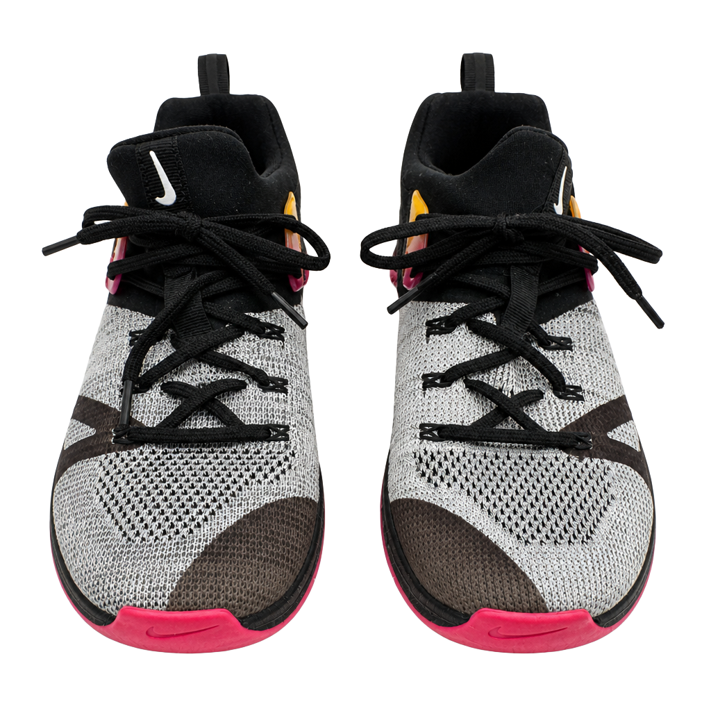 Nike Metcon Flyknit 3 Cross Training Shoes Black Gray Fuchsia Size 10 1