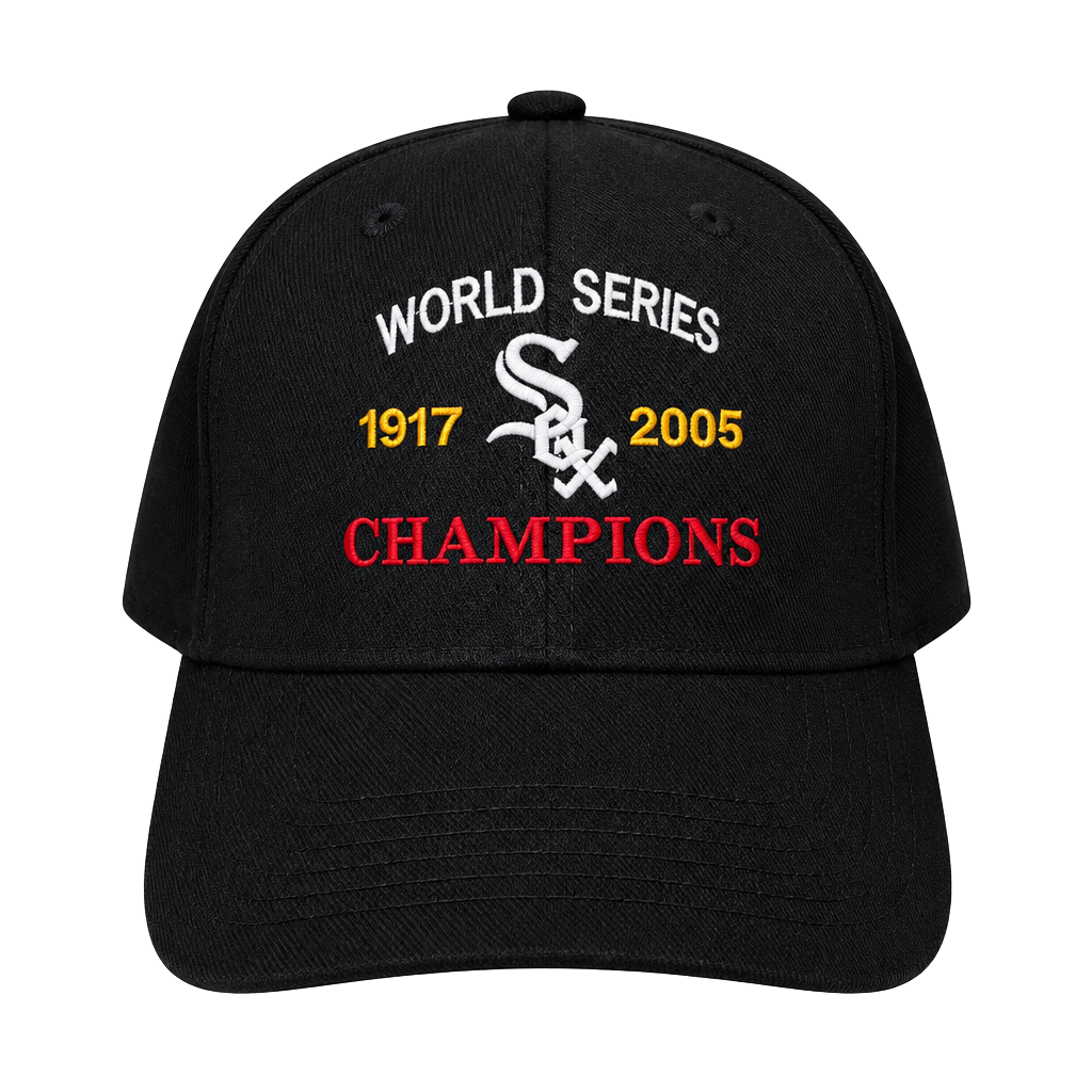 Chicago White Sox World Series Champions 1917/2005 Black Hat, One Size 1