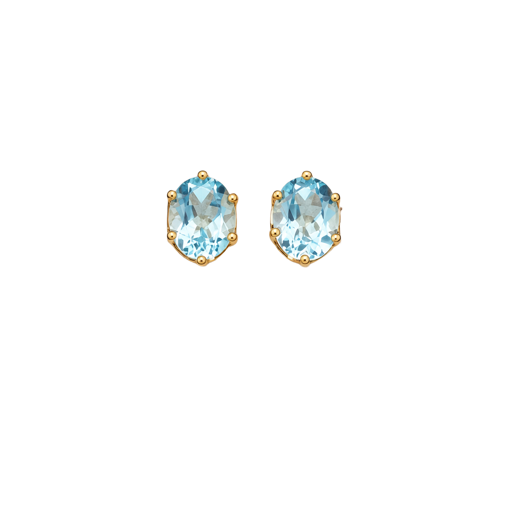 A. M. G. Sky Blue Topaz Earrings 5.500ct 925 Sterling Silver 10x8 1