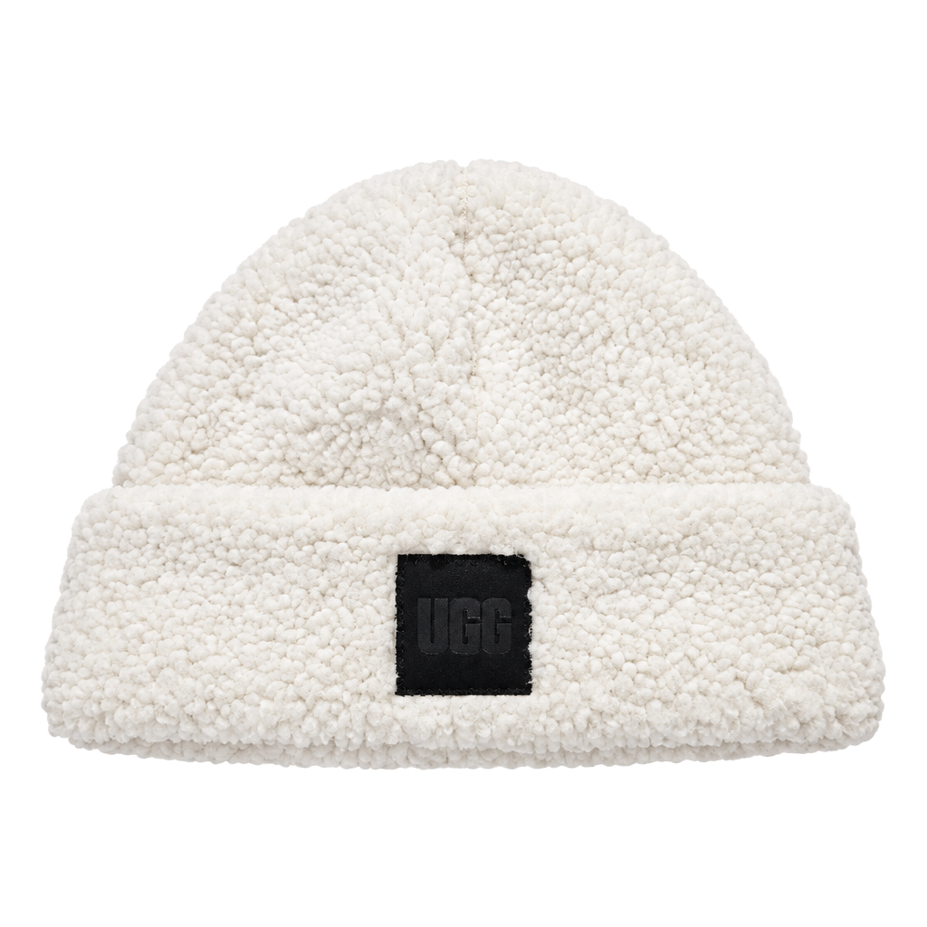 UGG Sherpa Faux Fur Cuff Beanie White One Size Hat 1