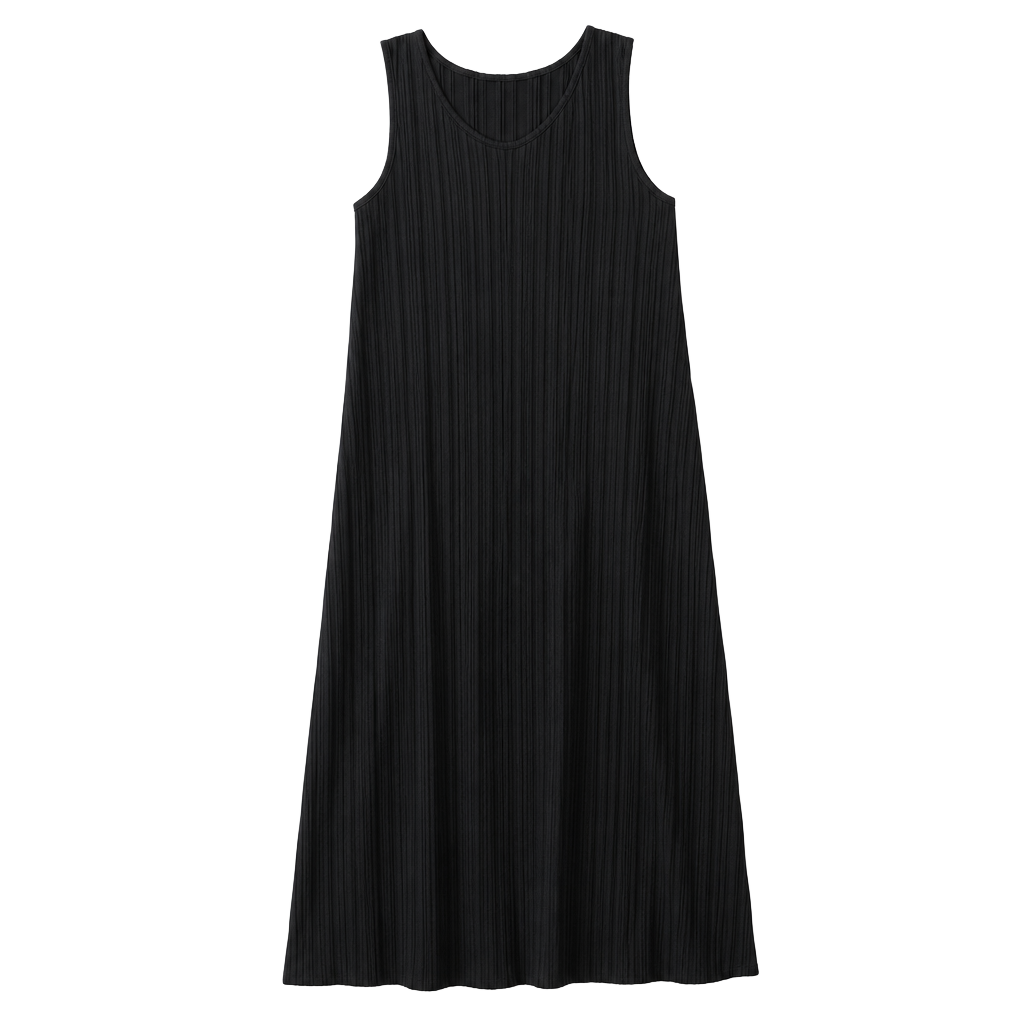 Andrée by Unit Black Ribbed Sleeveless Maxi Dress Style MHS79 1