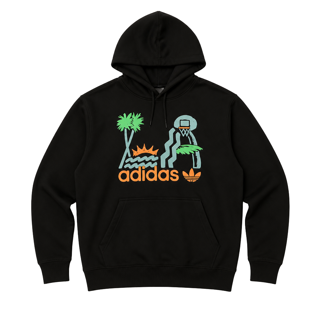 Adidas Originals LA Graphic Black Pullover Hoodie 1