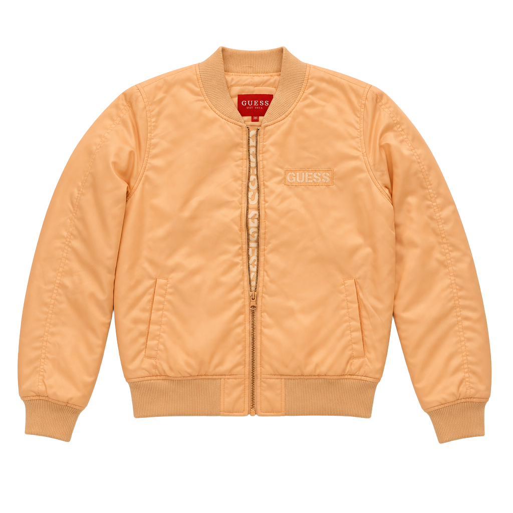 GUESS Los Angeles Women's Pink Satin Bomber Jacket Size M 1