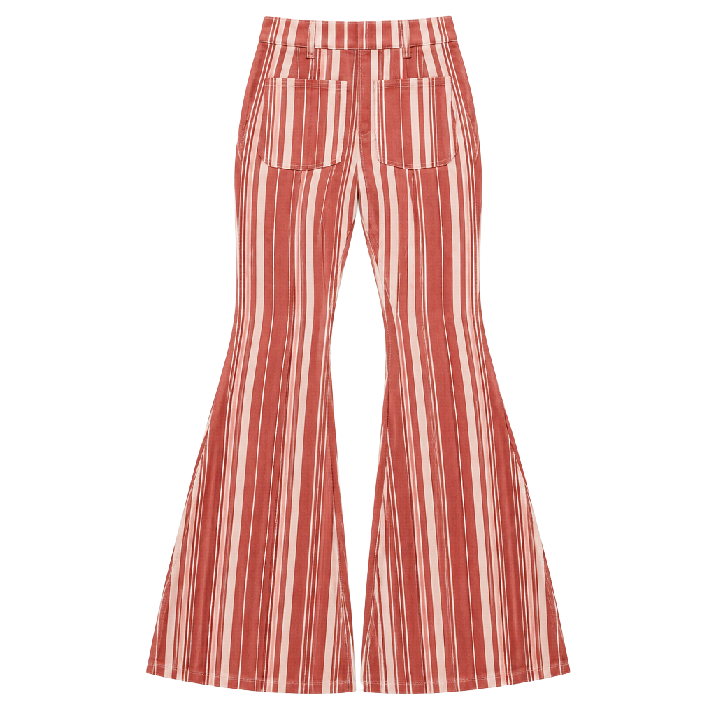 We The Free Just Float On Flare Jeans Size 24 Red White Striped NWT 1