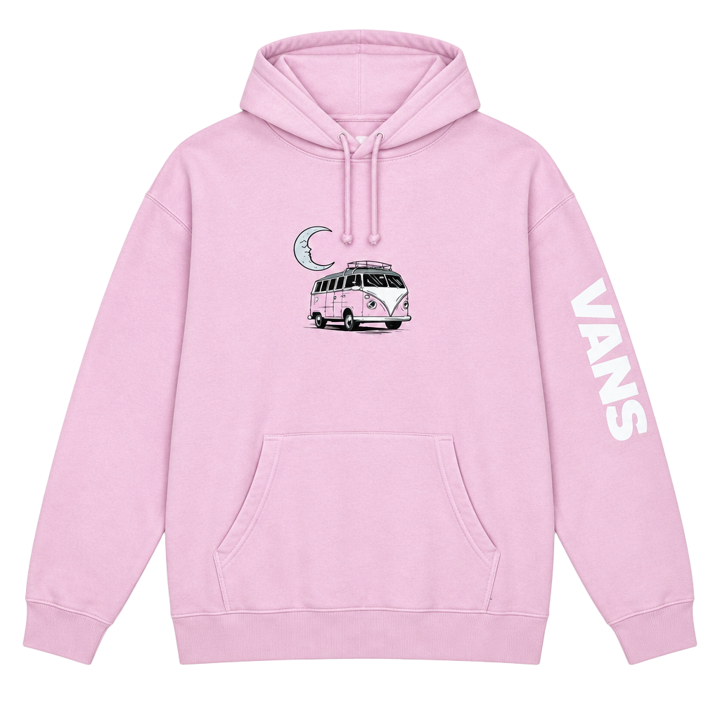 Social Culture On The Road Hoodie Size L Pink Camper Van Tarot 1