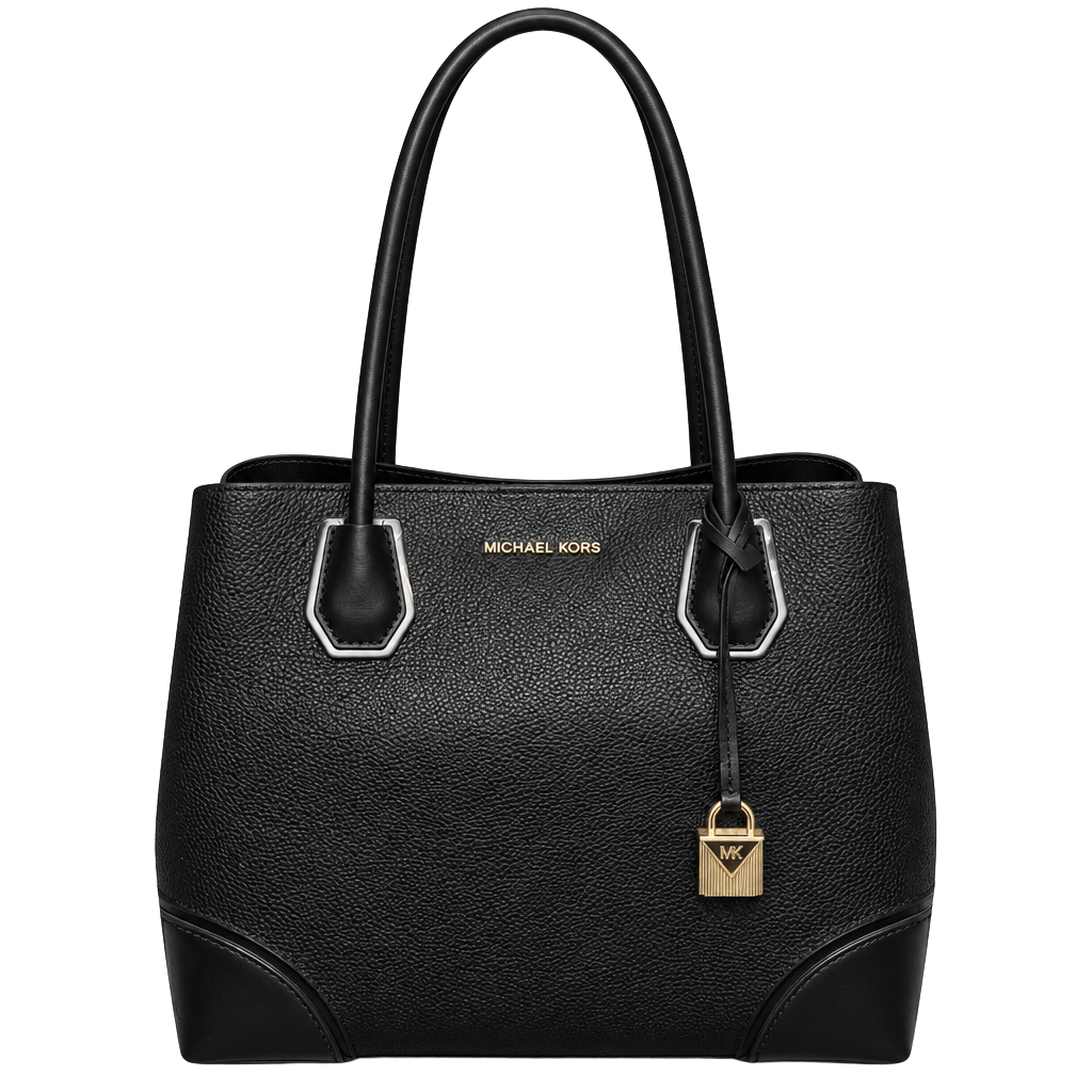 Michael Kors Mercer Pebbled Leather Tote Black 1