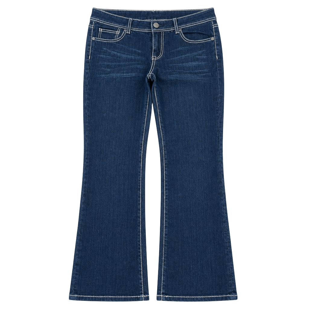 VIGOLD Woman’s Low Rise navy blue bootcut Denim Jeans 1