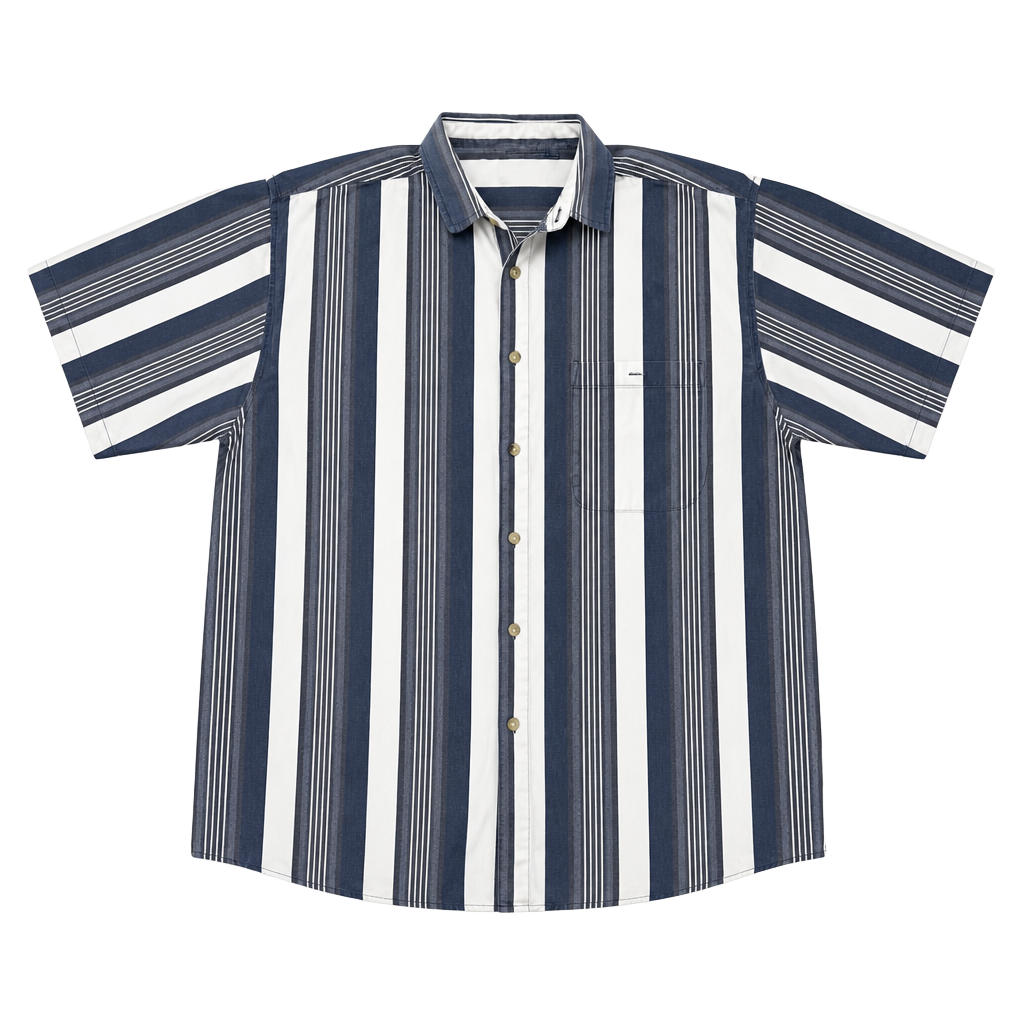 Vintage Faded Glory Men's Striped Button Down Short Sleeve Shirt 2XL 1
