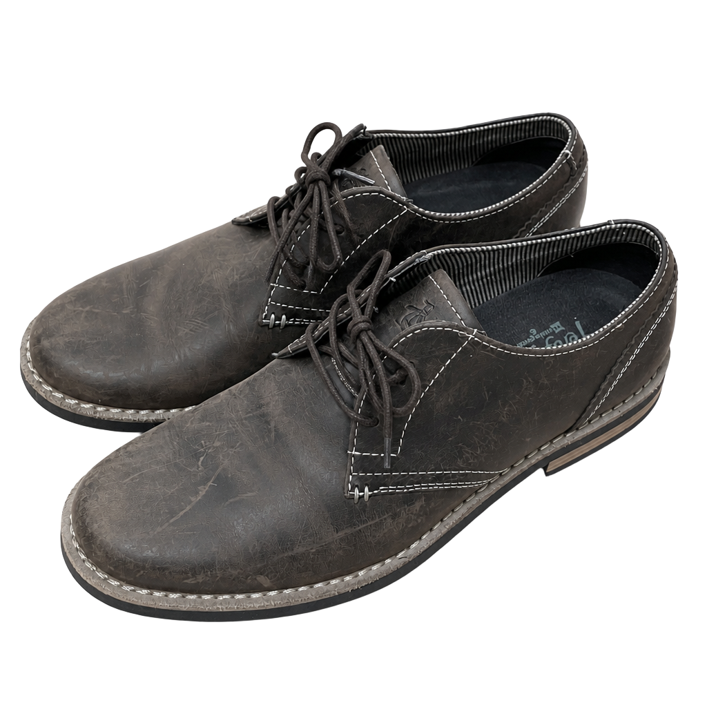 Original Penguin Men's Distressed Brown Leather Oxford Shoes 1