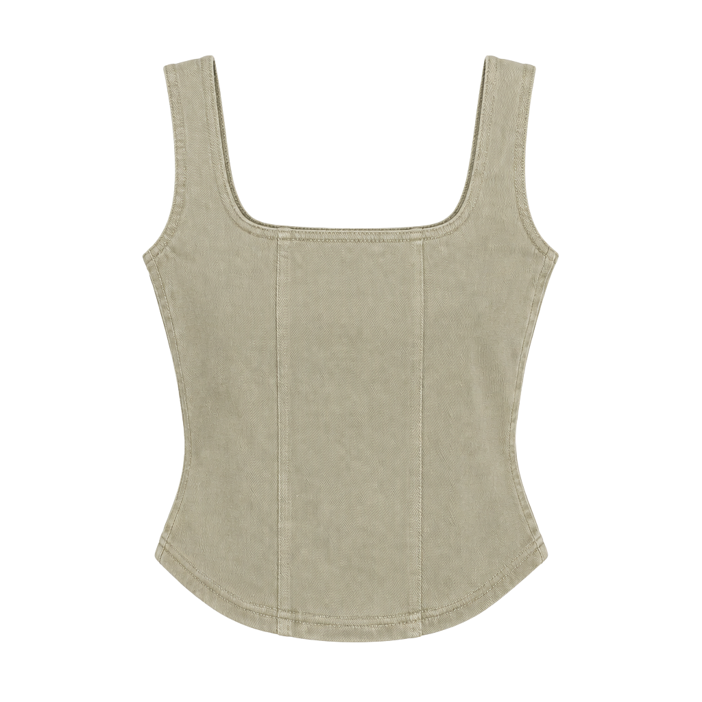 Rae Mode It's All About the Balance Twill Square Neck Crop Top 1