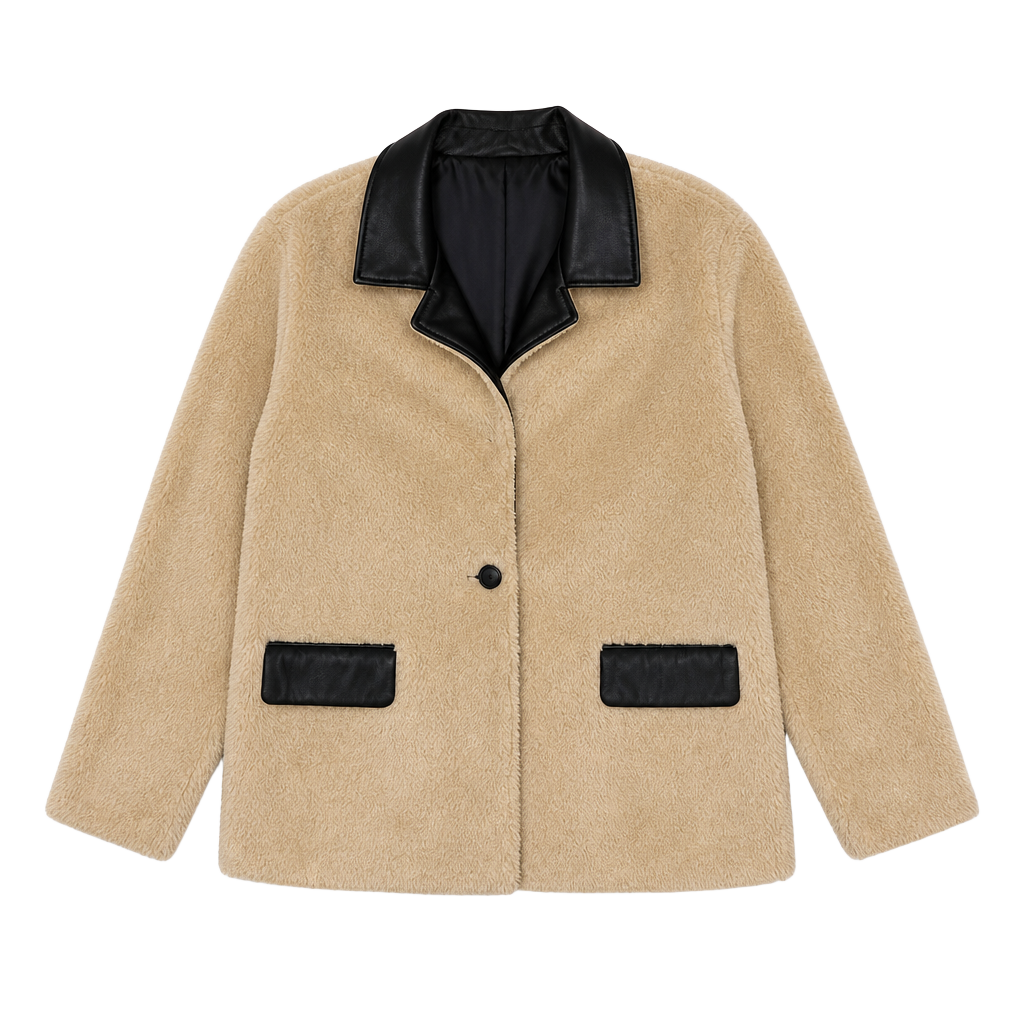 Revolve WeWoreWhat Faux Fur Blazer in Ivory & Black Sz S NWT MSRP $ 148 1