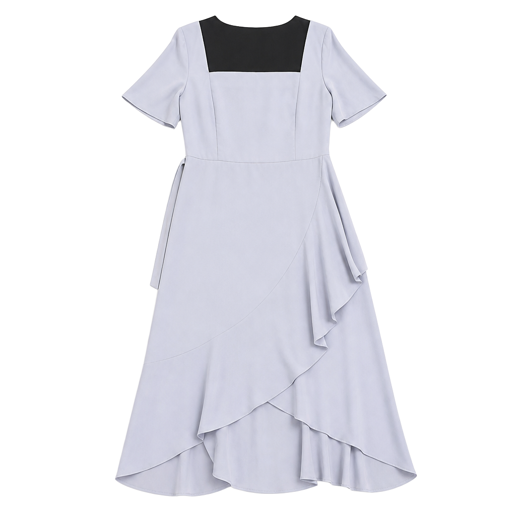 Light Blue Ruffled High-Low Asymmetric Hem Dress NWT MSRP $219 Size 16W 1